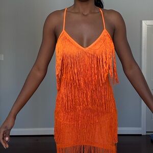 ASOS Bright Orange Lace Dress
